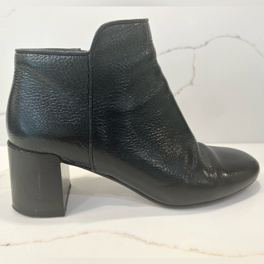 Andrea Gomez Italian leather short heeled boot, black, SZ 38 / Size U.S. 8